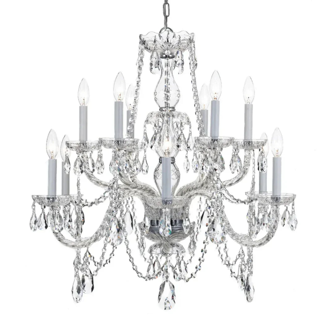 Traditional Two Tier Crystal Chandelier