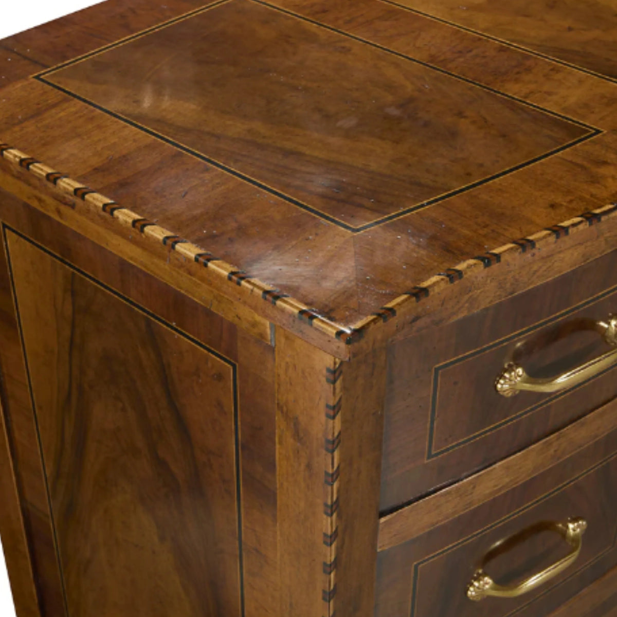 Curved Front Walnut Storage Chest