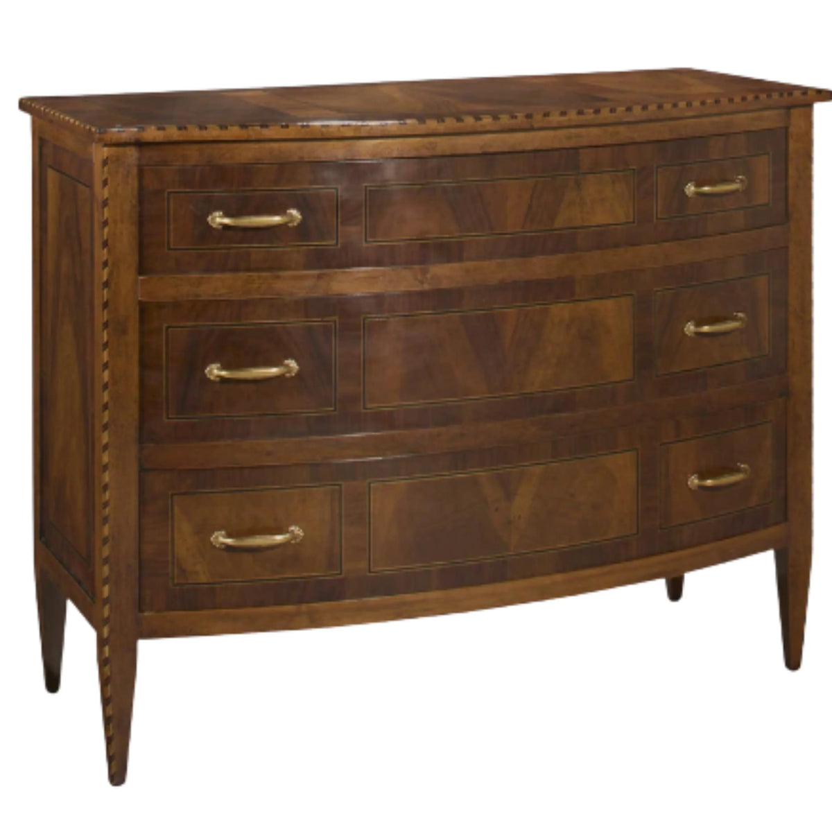Elegant wooden dresser with brass handles, French country style