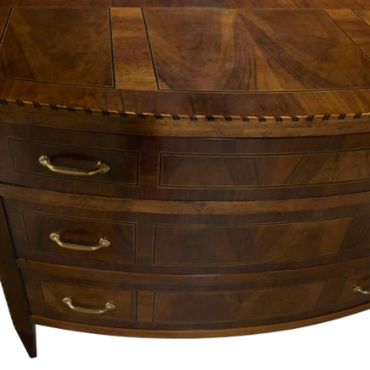 Curved Front Walnut Storage Chest