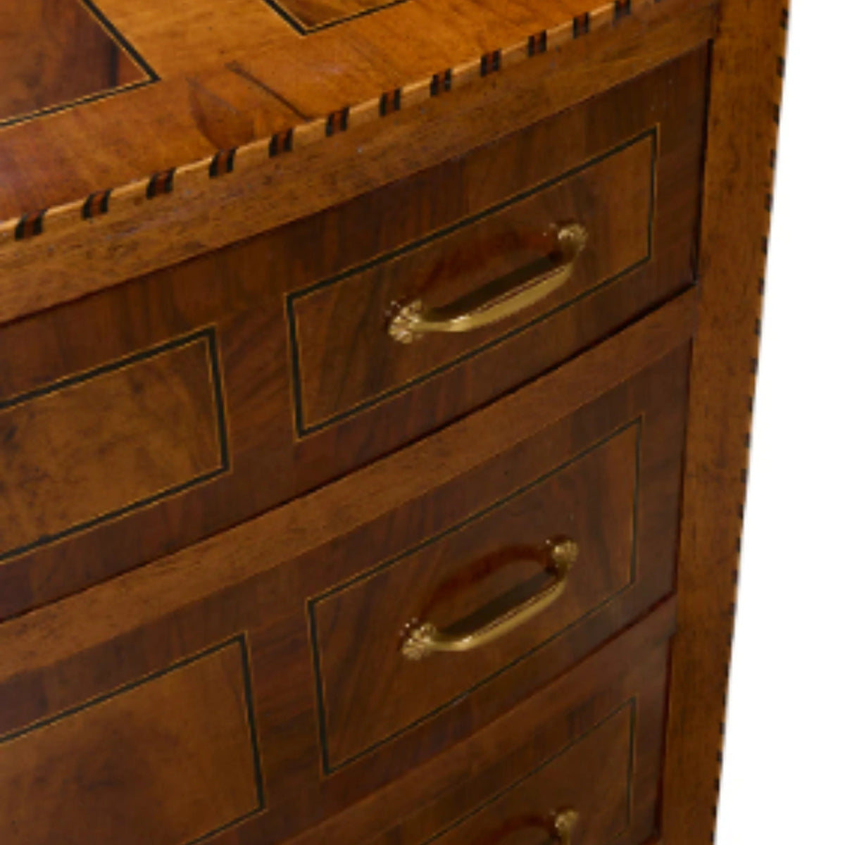 Curved Front Walnut Storage Chest