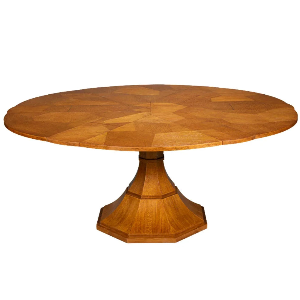 Transitional Herringbone Expandable Jupe Table