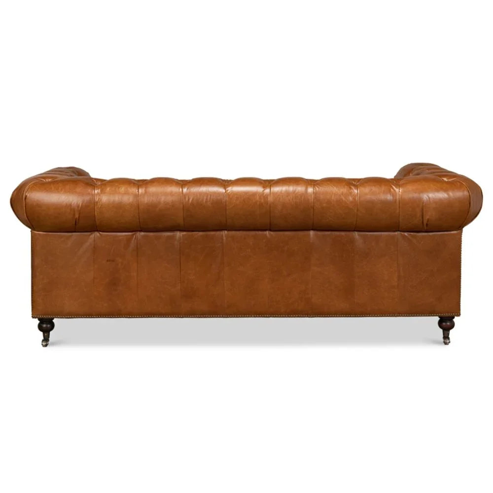 Tufted English Club Chesterfield Leather Sofa