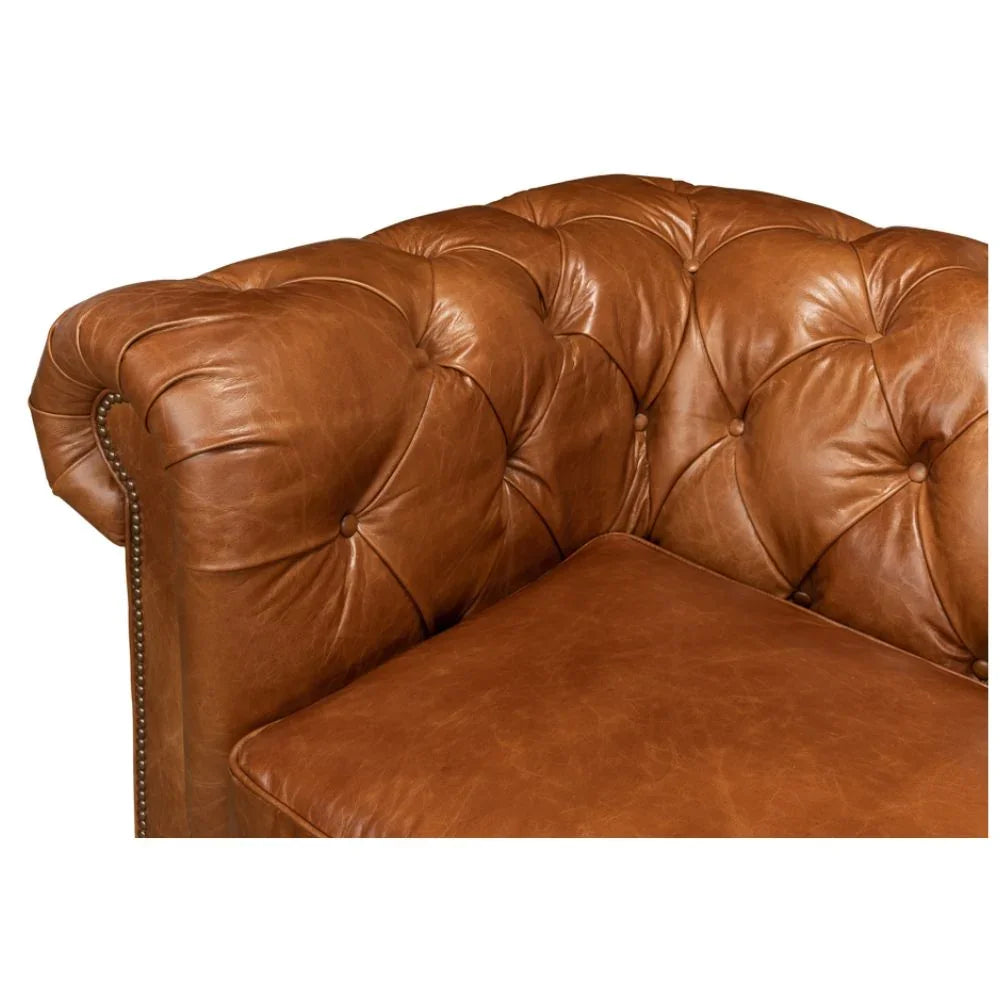 Tufted English Club Chesterfield Leather Sofa