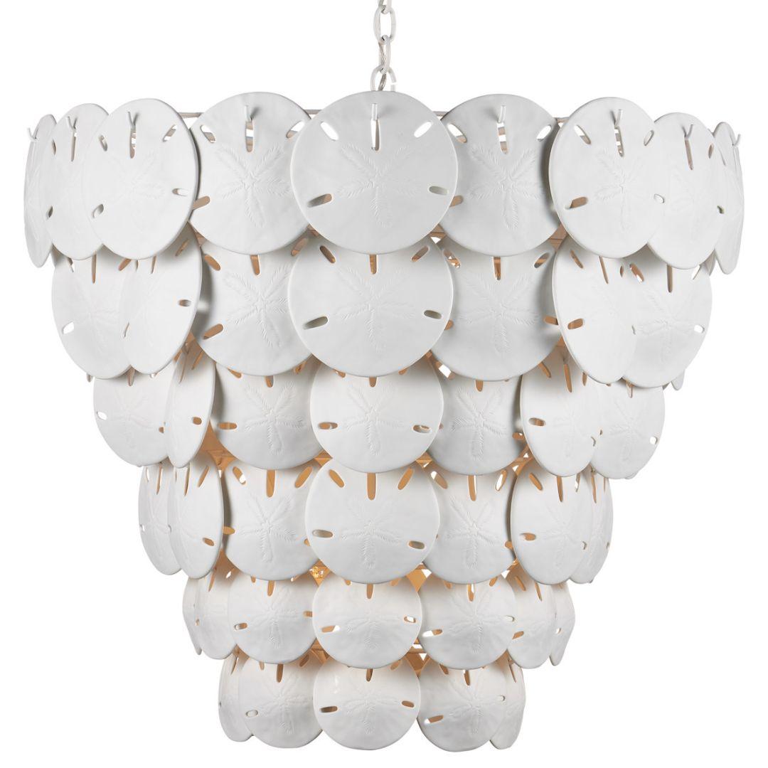 White Sand Dollars Extra Large Chandelier