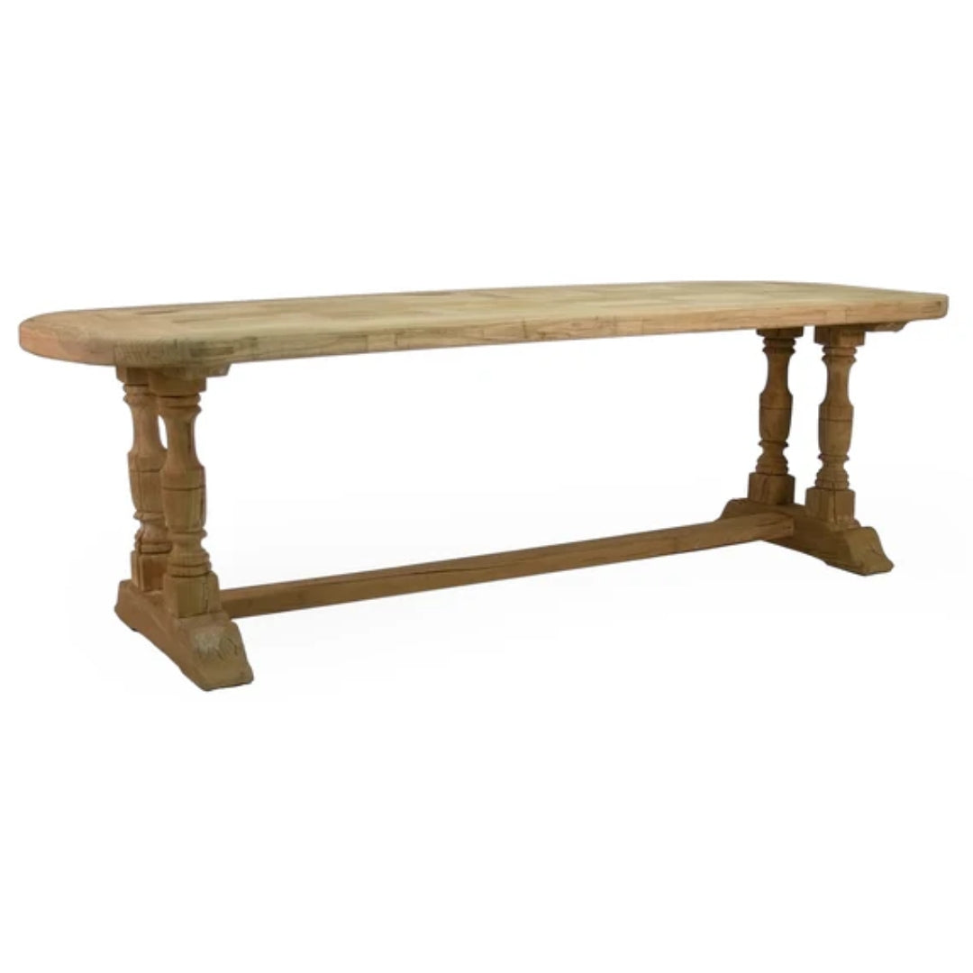 Oval French Farmhouse Double Pedestal Dining Table