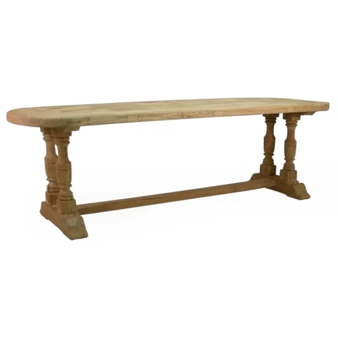 Oval French Farmhouse Double Pedestal Dining Table