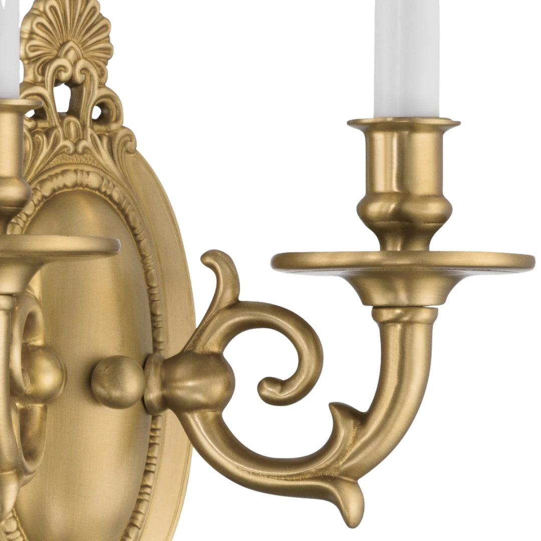 Twin Heritage Brass Candle Wall Sconce