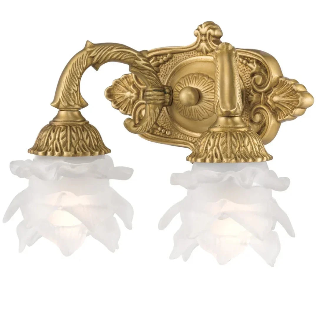Double Maison Royale Brass Floral Wall Sconce