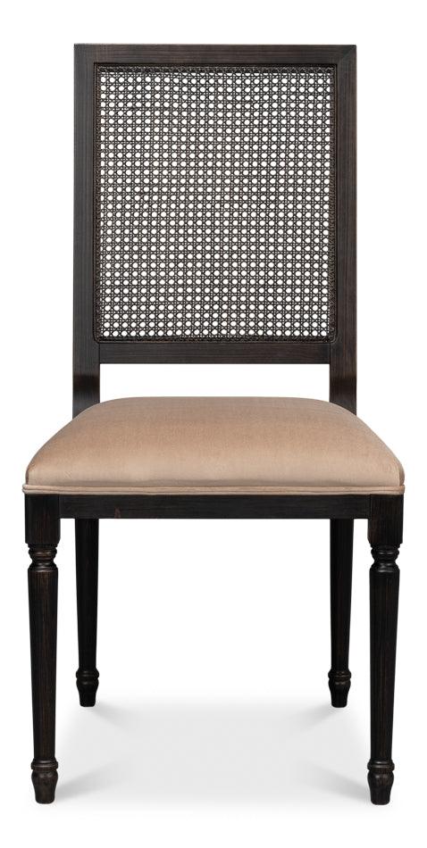 Black Cane Back Side Chairs - Set