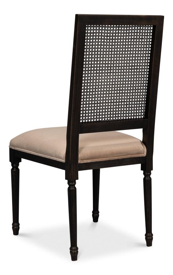 Black Cane Back Side Chairs - Set