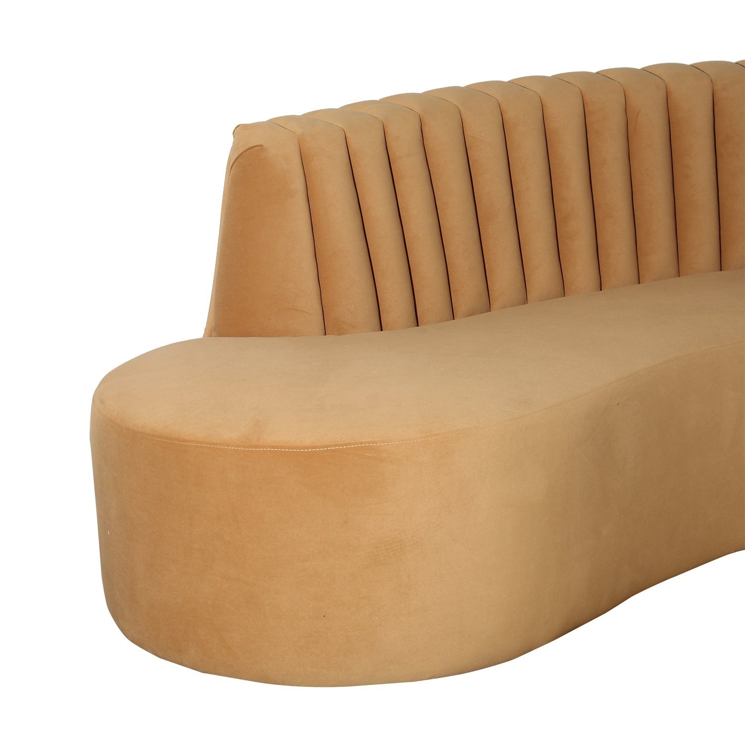 Extra Long Modern Velvet Curved Sofa