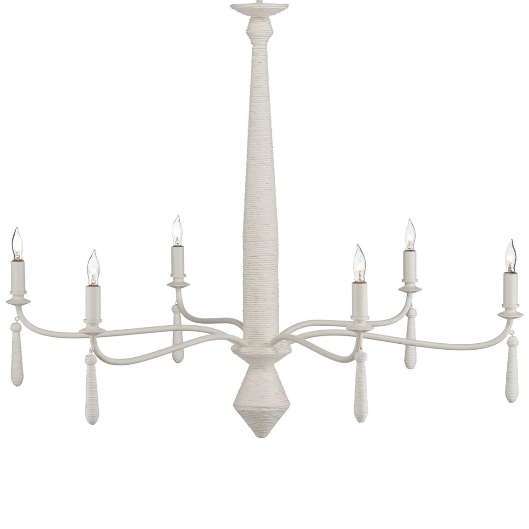 Elegant White French Twine Chandelier