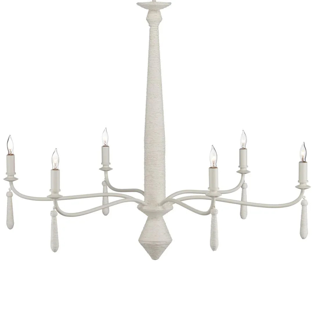 Elegant White French Twine Chandelier