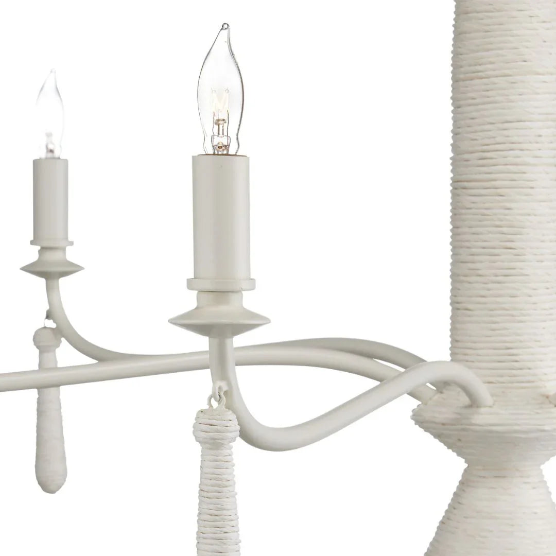 Elegant White French Twine Chandelier