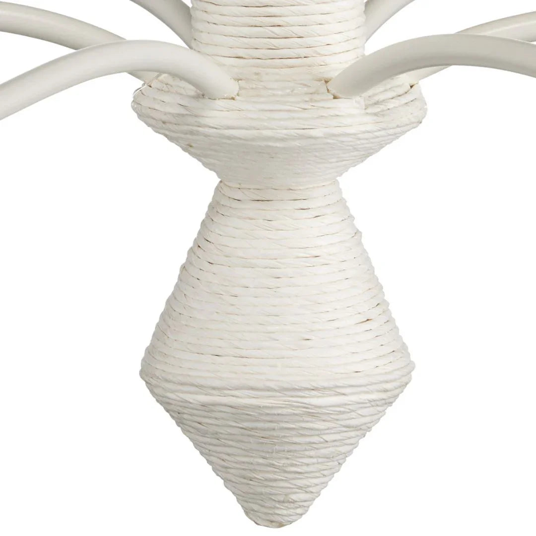 Elegant White French Twine Chandelier