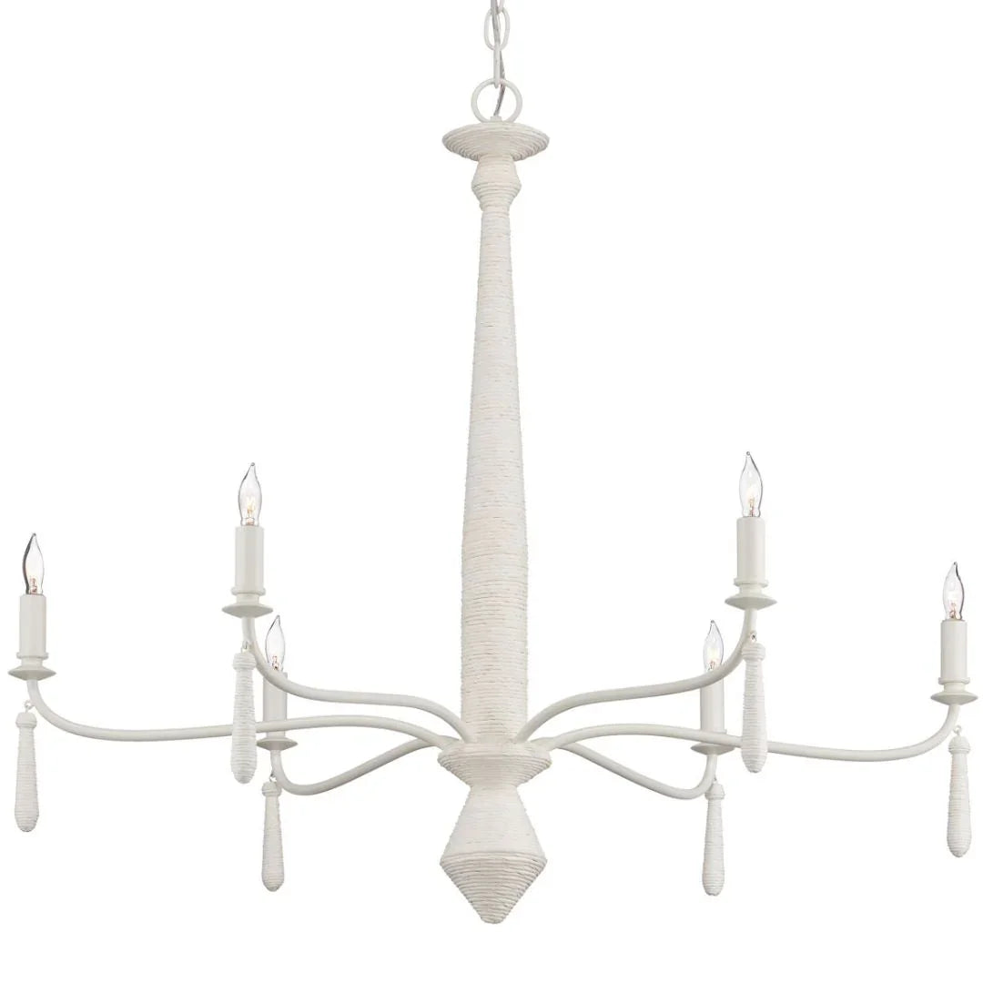 Elegant White French Twine Chandelier