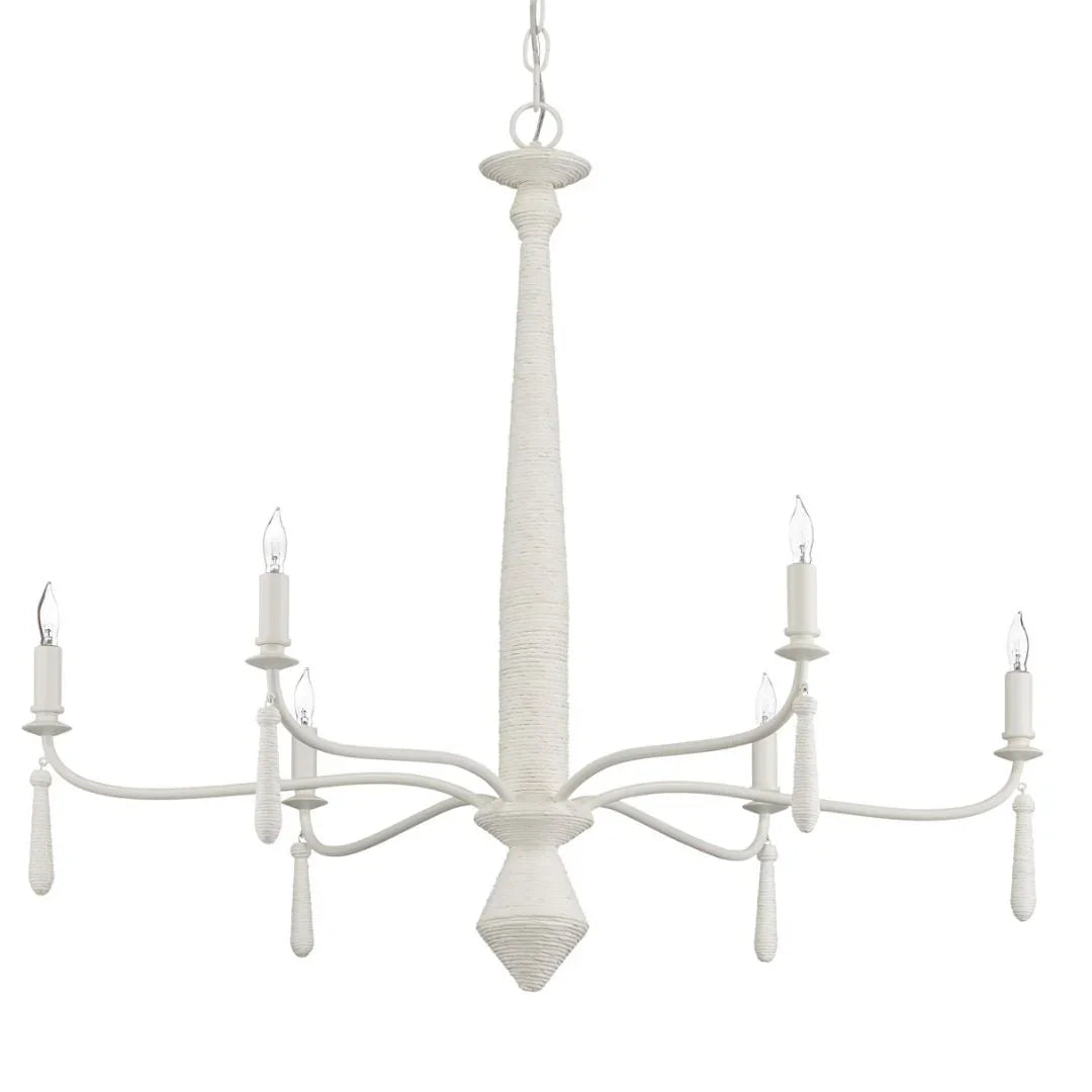 Elegant White French Twine Chandelier