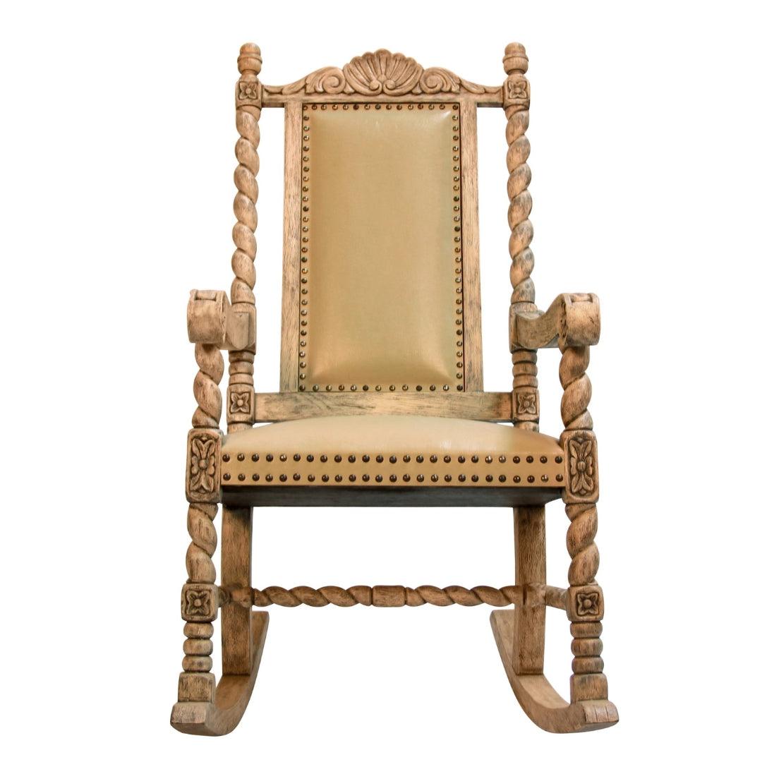 Valencia Carved Leather Accent Chair