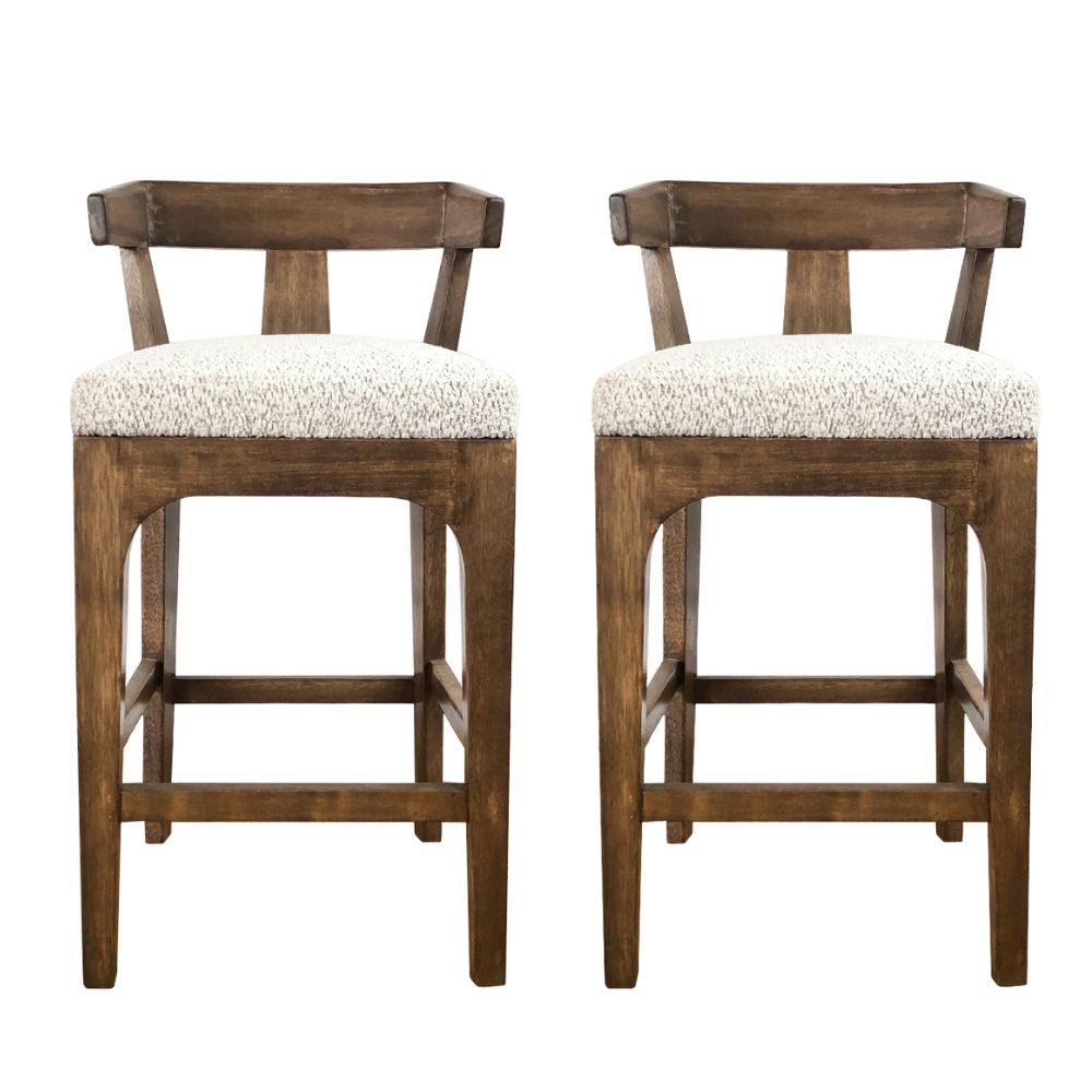 Upholstered Brown Counter Stool