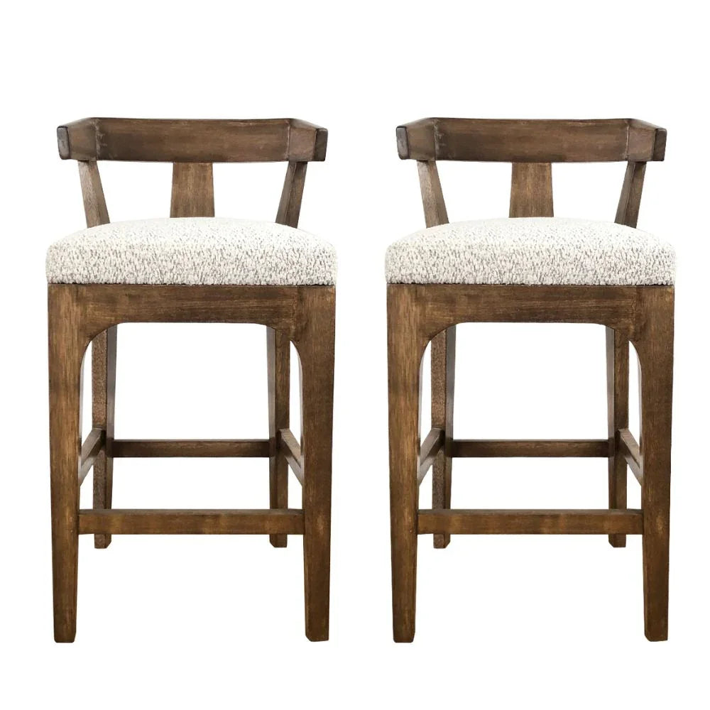 Upholstered Brown Counter Stool