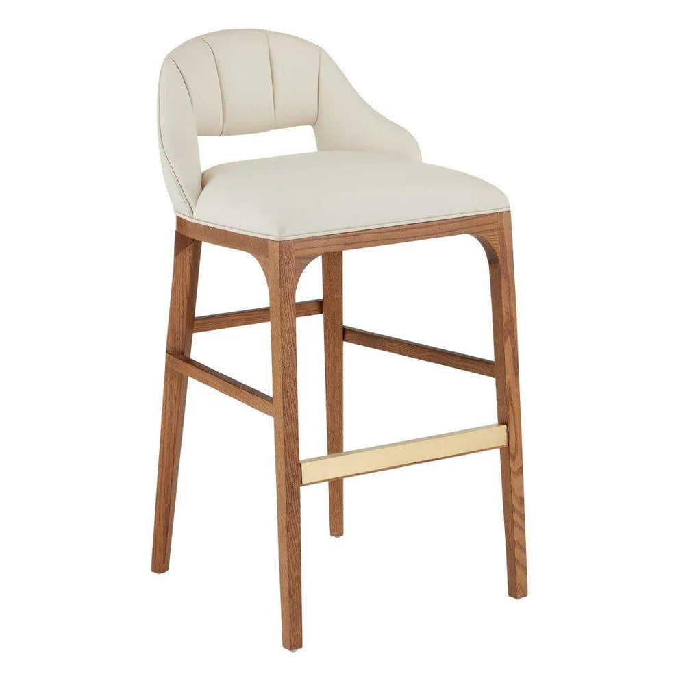 Upholstered White Oak Nimble Counter Stool