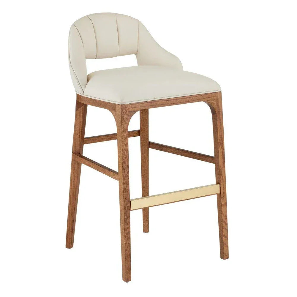 Upholstered White Oak Nimble Counter Stool