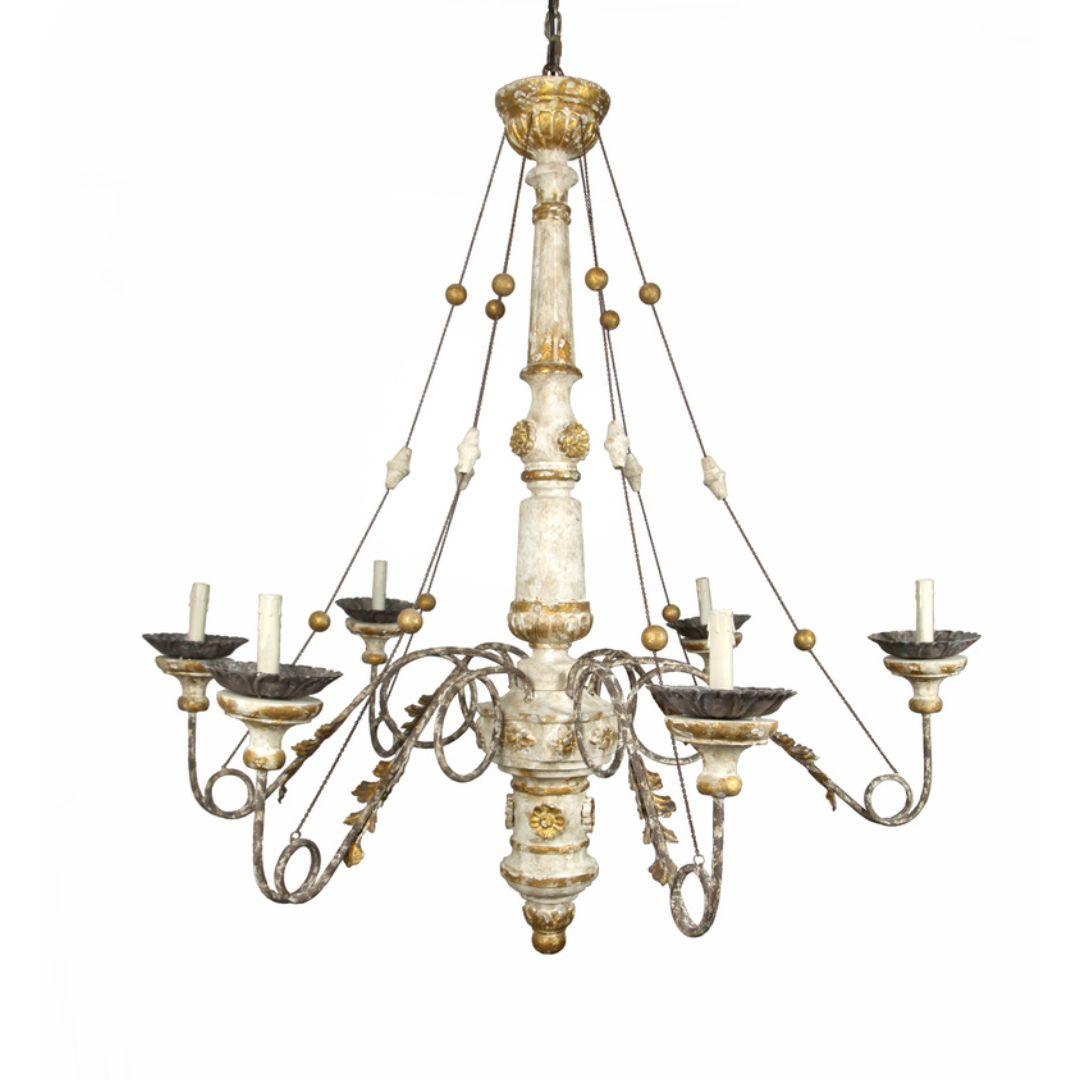 Valeria French Draped Wooden Chandelier