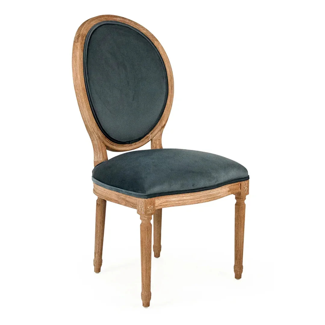 Teal French Medallion Dining Chair