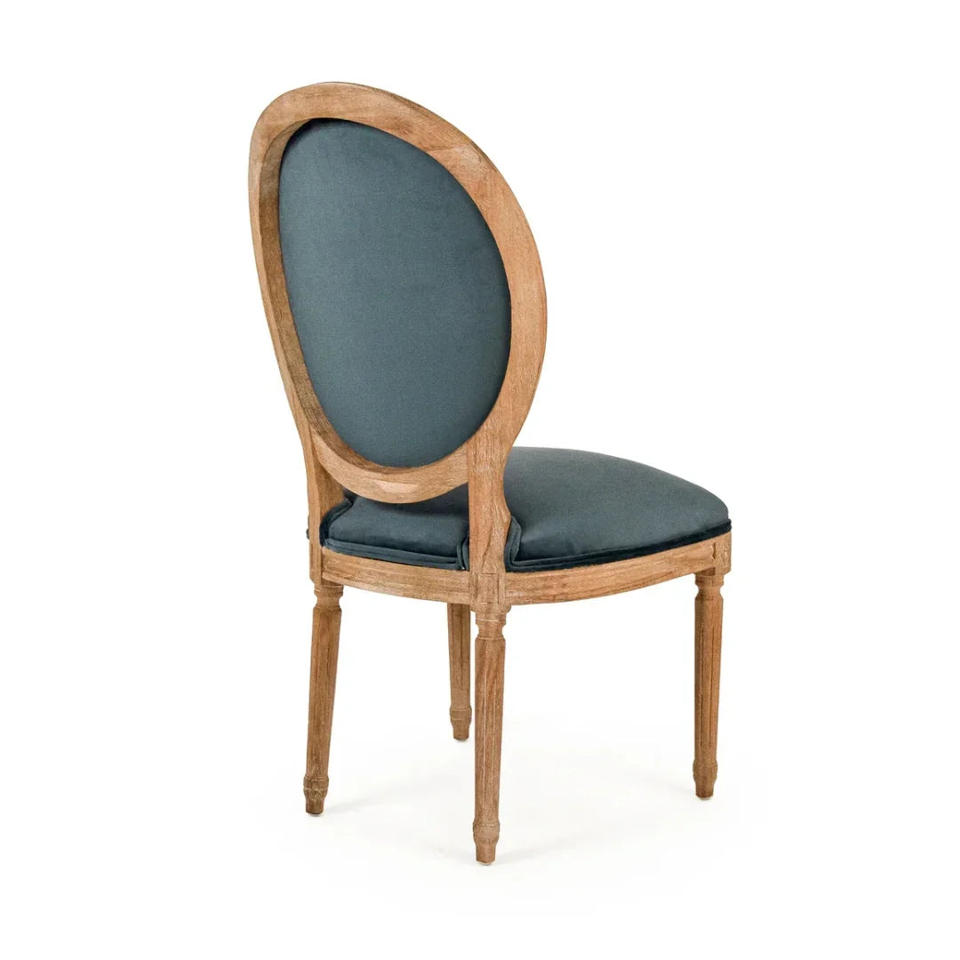 Teal French Medallion Dining Chair