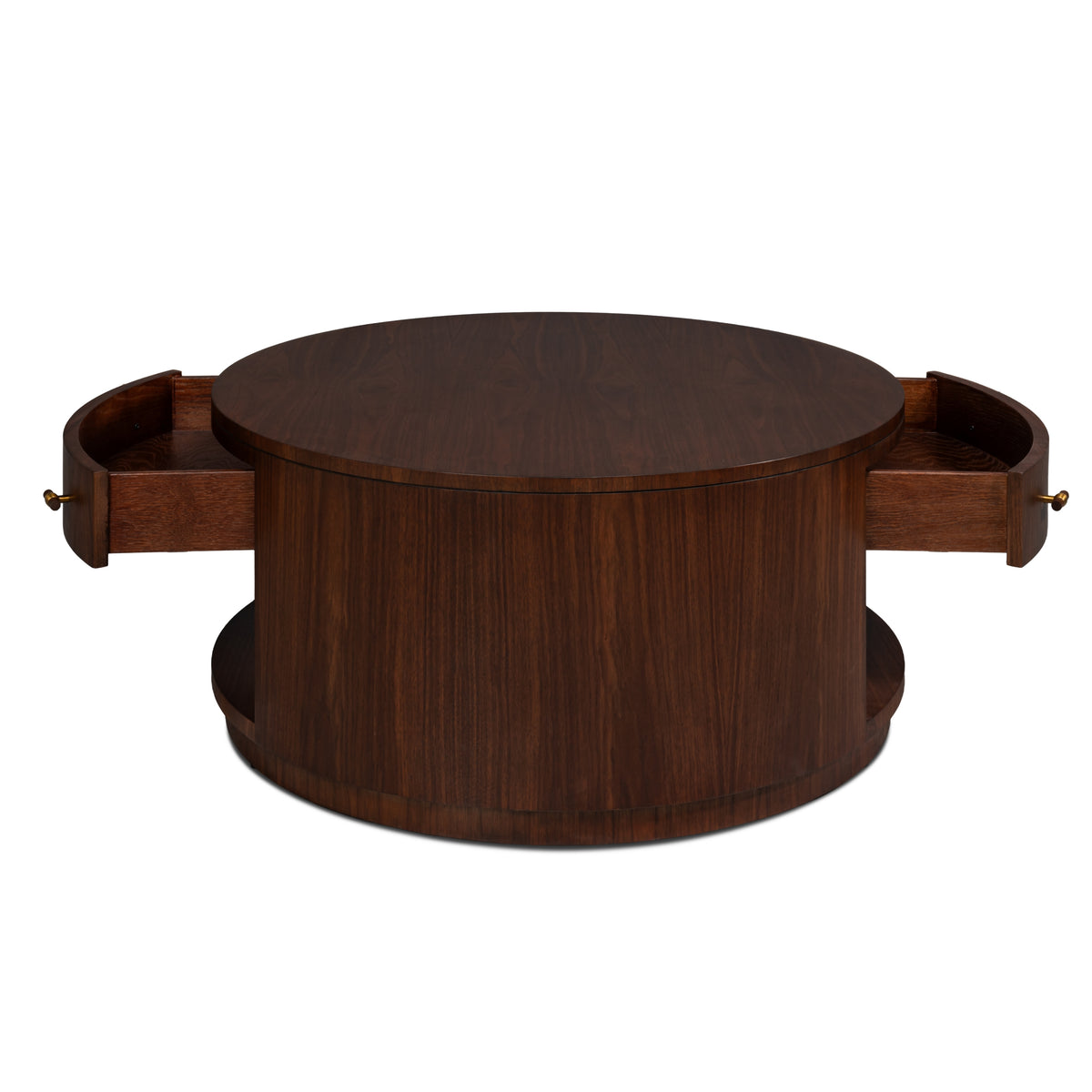 Small Round Dark Walnut Coffee Table