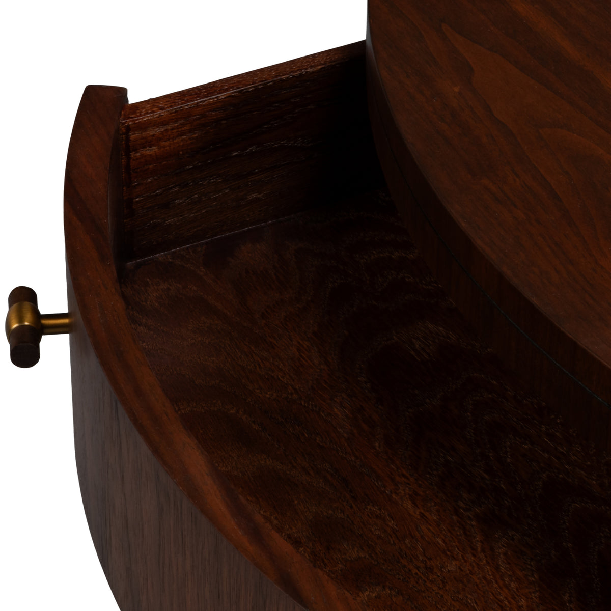 Small Round Dark Walnut Coffee Table