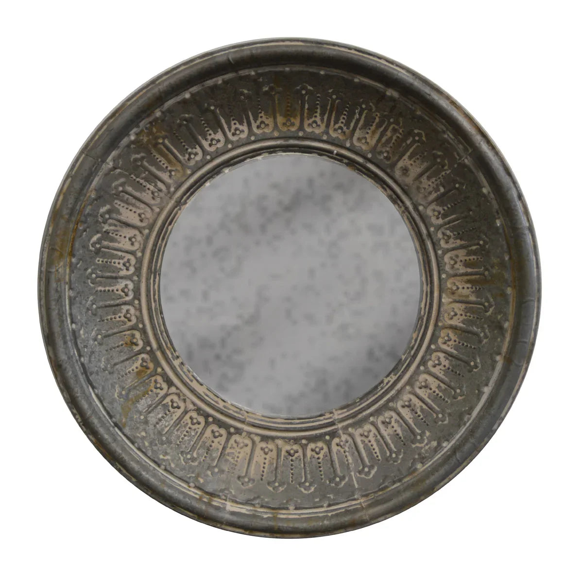 Vintage Inspired Round Metal Wall Mirror