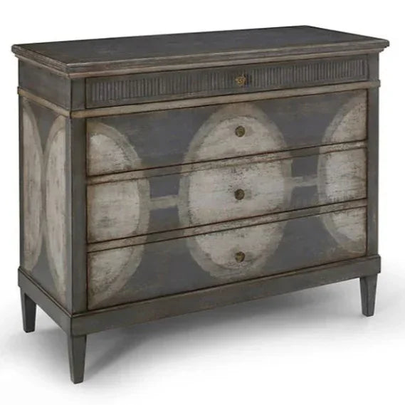 Luxe Geometric Painted Wood Chest