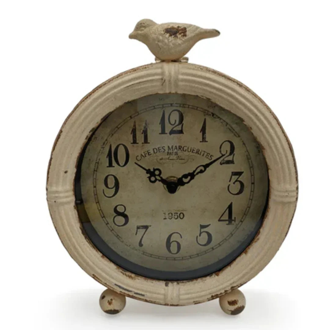 Vintage Style Bird Accent Table Clock