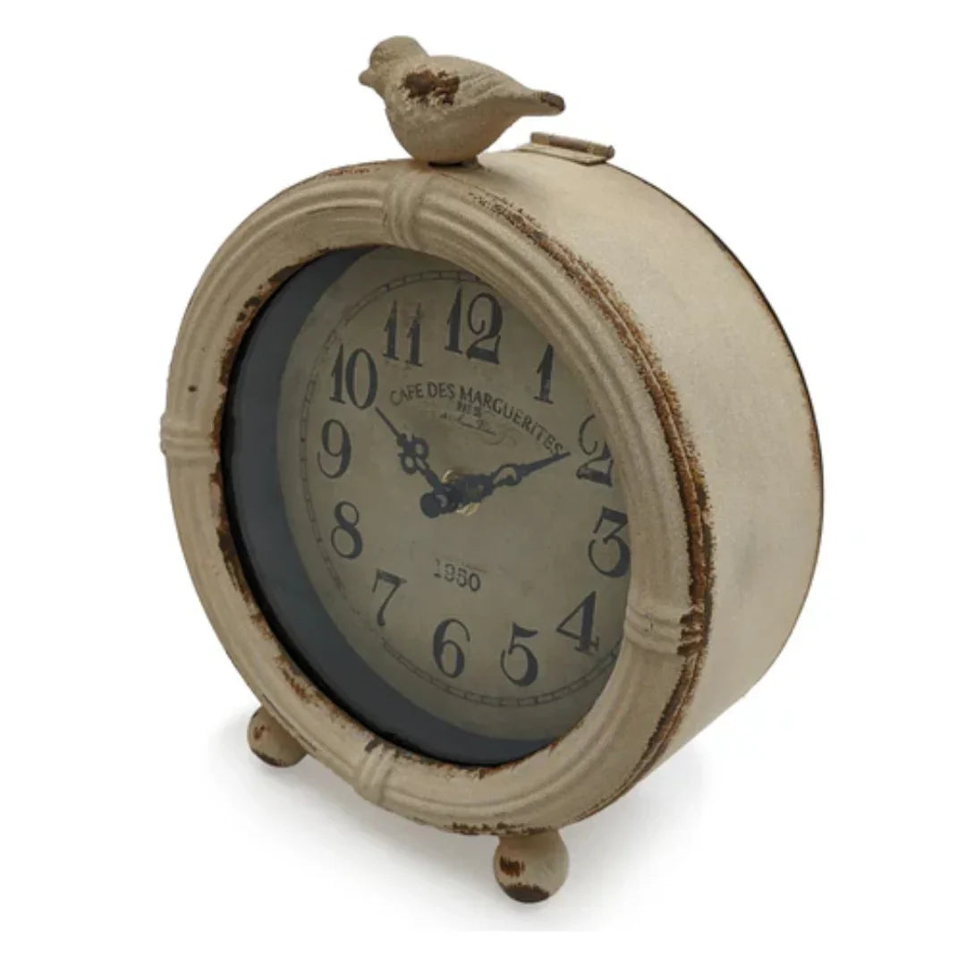 Vintage Style Bird Accent Table Clock