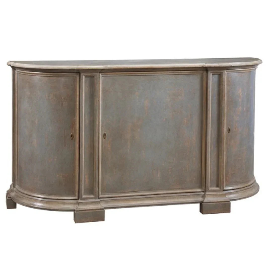 Majestic Gray Blue Curved Sideboard