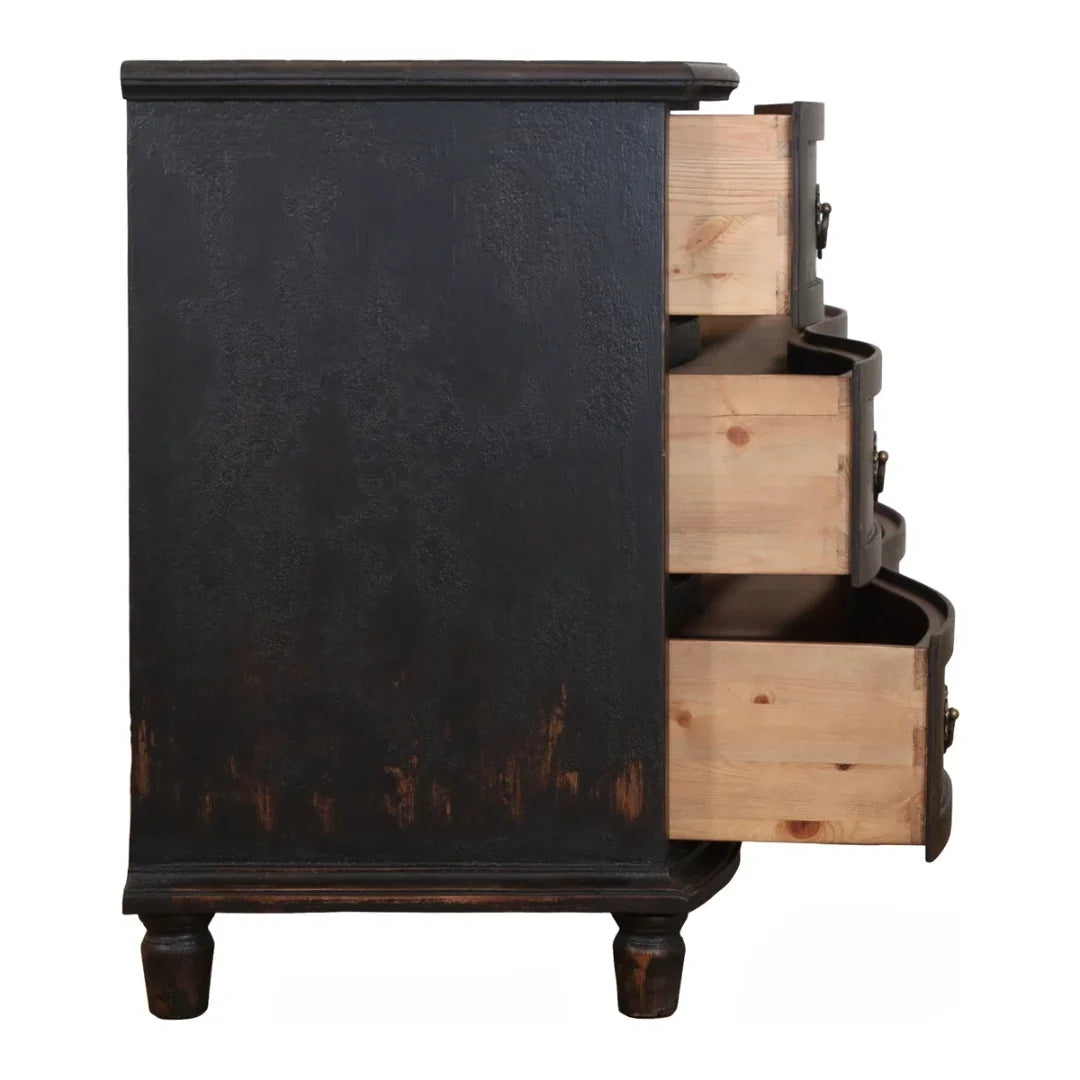 French Black Curved Front Chest