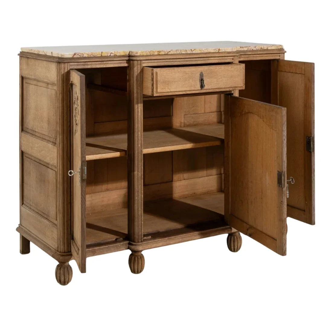 Belle Epoque French Carved Oak Sideboard, Circa 1910