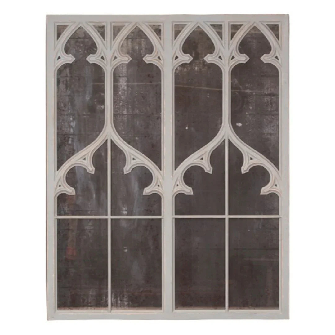 Grand White Gothic Wall Mirror