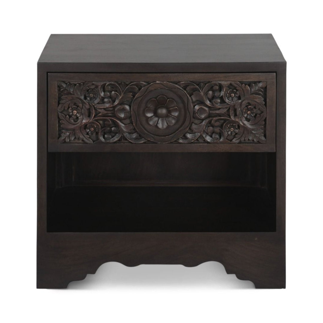 Flora Bohemian Dark Brown Nightstand