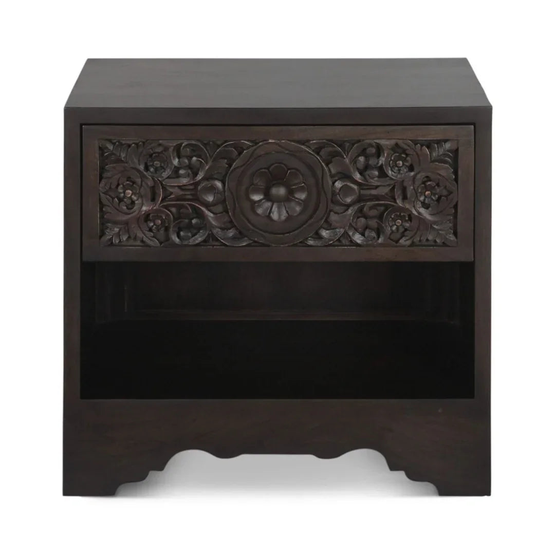 Flora Bohemian Dark Brown Nightstand