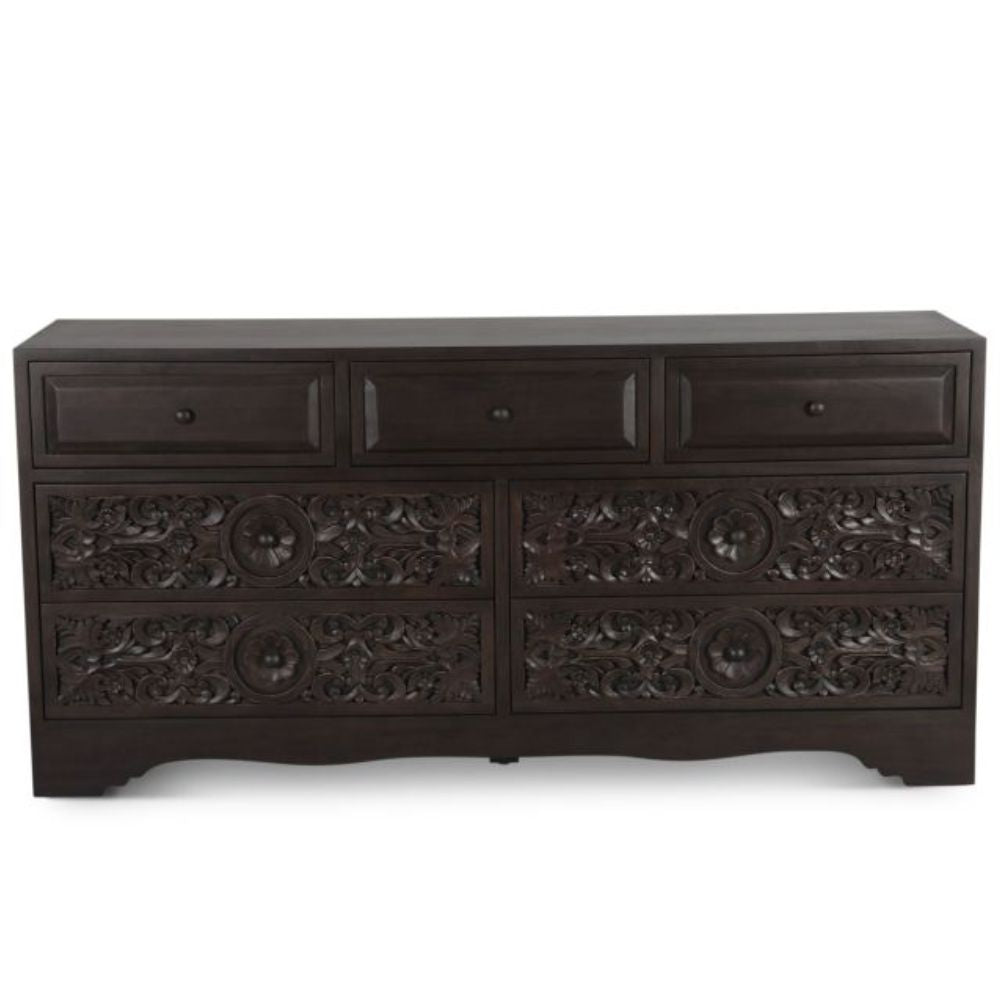 Vintage Bohemian Dark Brown Dresser