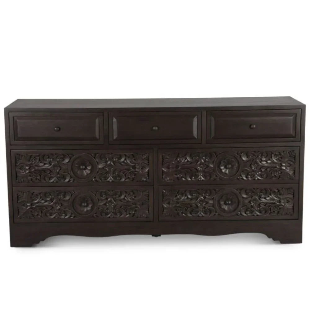 Vintage Bohemian Dark Brown Dresser