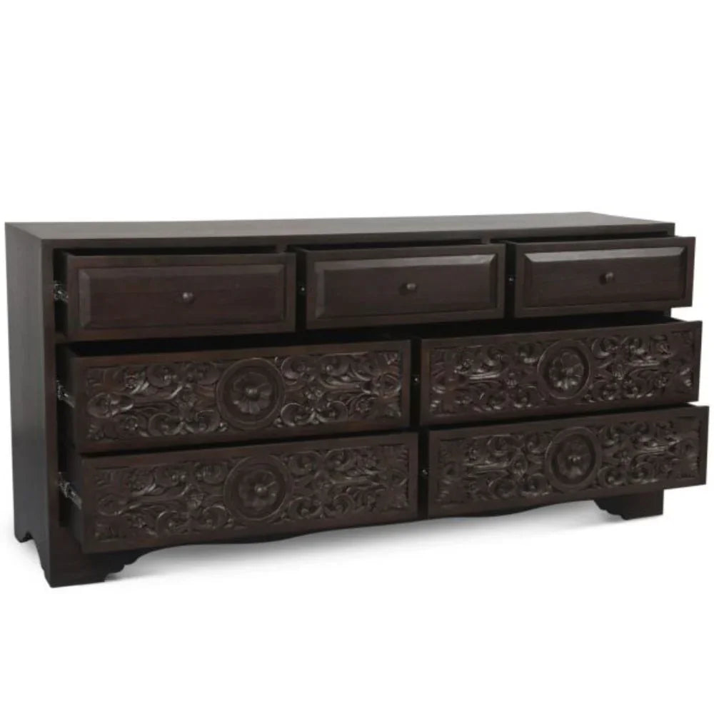 Vintage Bohemian Dark Brown Dresser