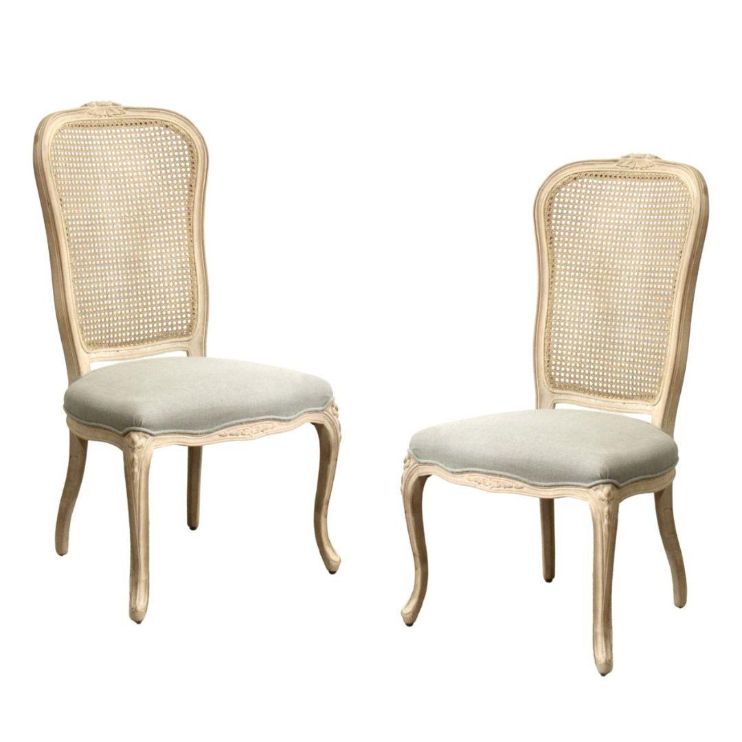 French Country Ornately Carved Cane Chair