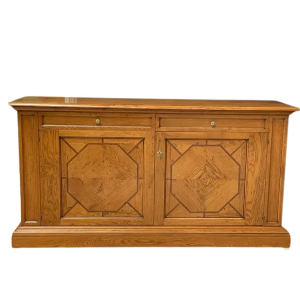 Golden Oak Geometric Sideboard