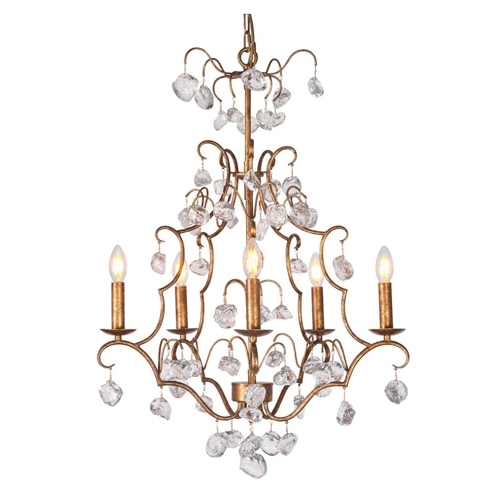 Vintage Parisian Glam Crystal Chandelier