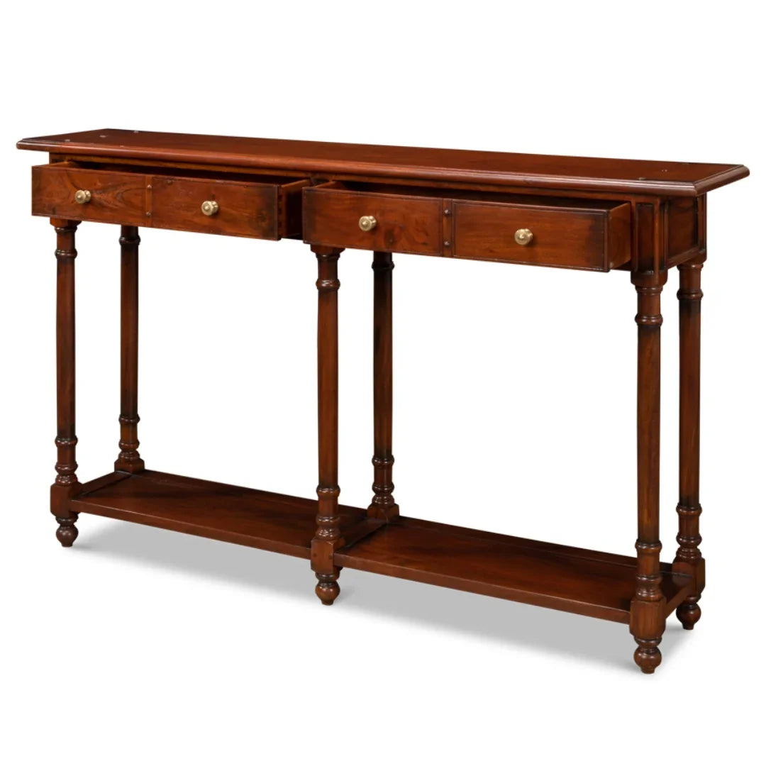 Walnut Stained French Console Table