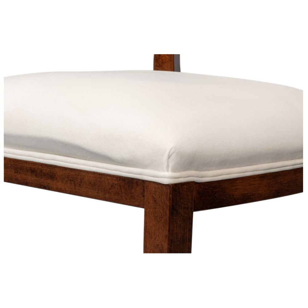 Walnut Wood Curved Lattice Back Chairs - Set